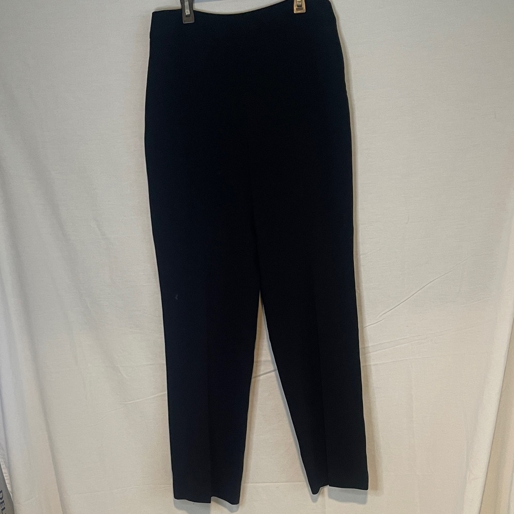 Women’s straight leg Black dress Pants with front pressed crease